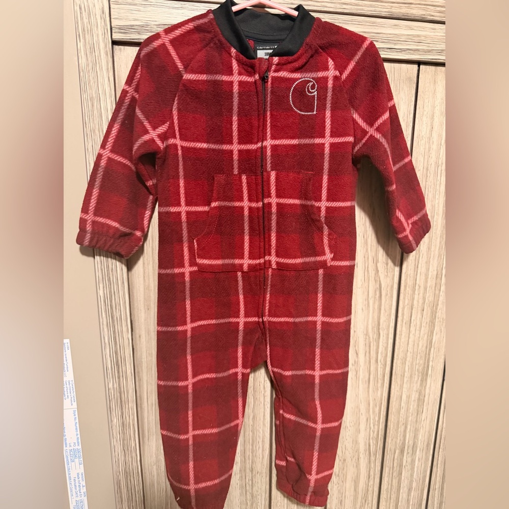 Carhartt Kids Red Checkered Zip Up